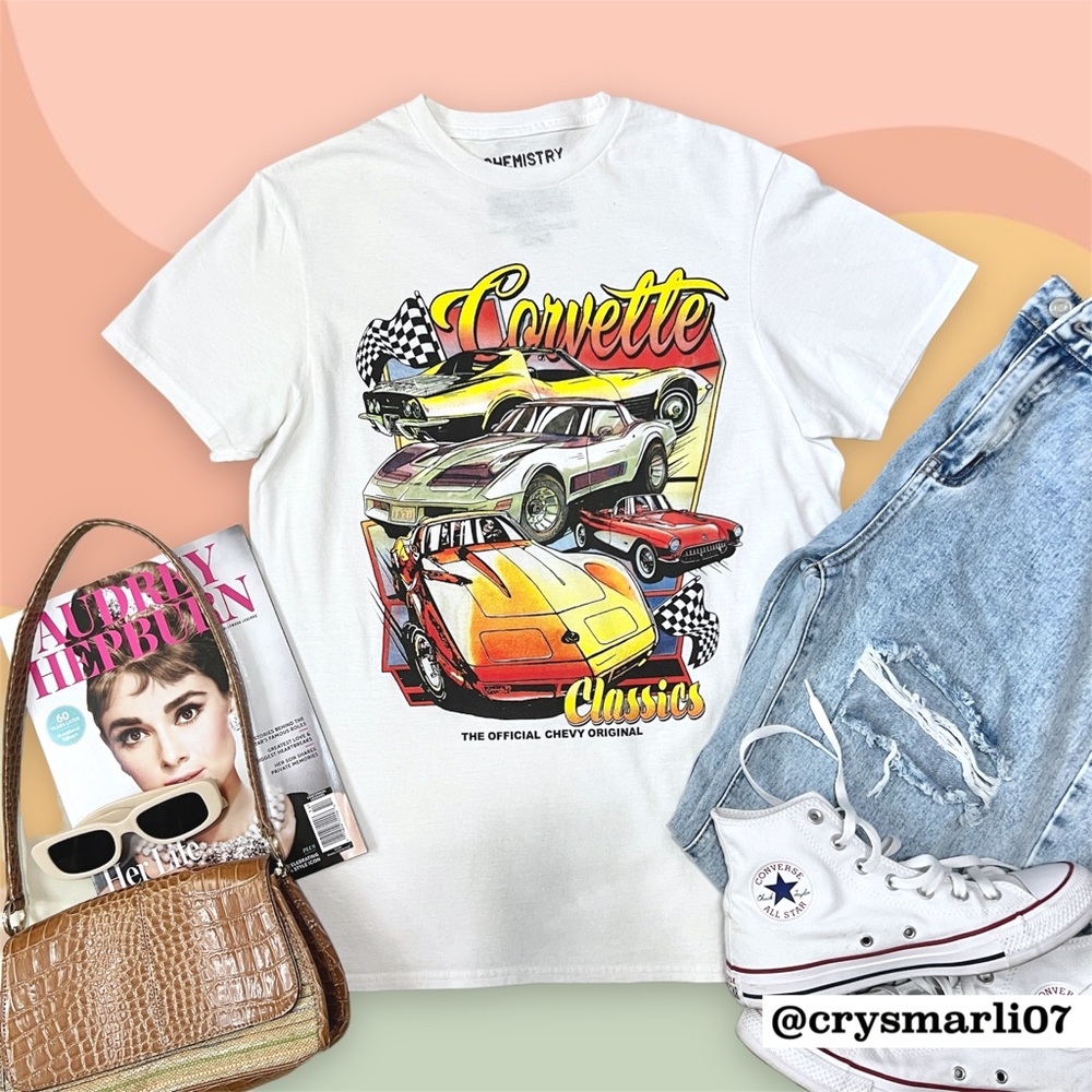 Corvette Classics White Graphic Tee (can be UNISEX)
